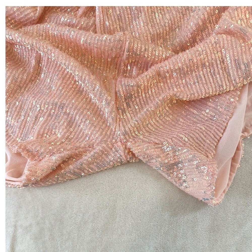 Victoria's Secret Pink Sequin Romper V Neck Party XL Altered Barbiecore Coquette - Picture 7 of 7